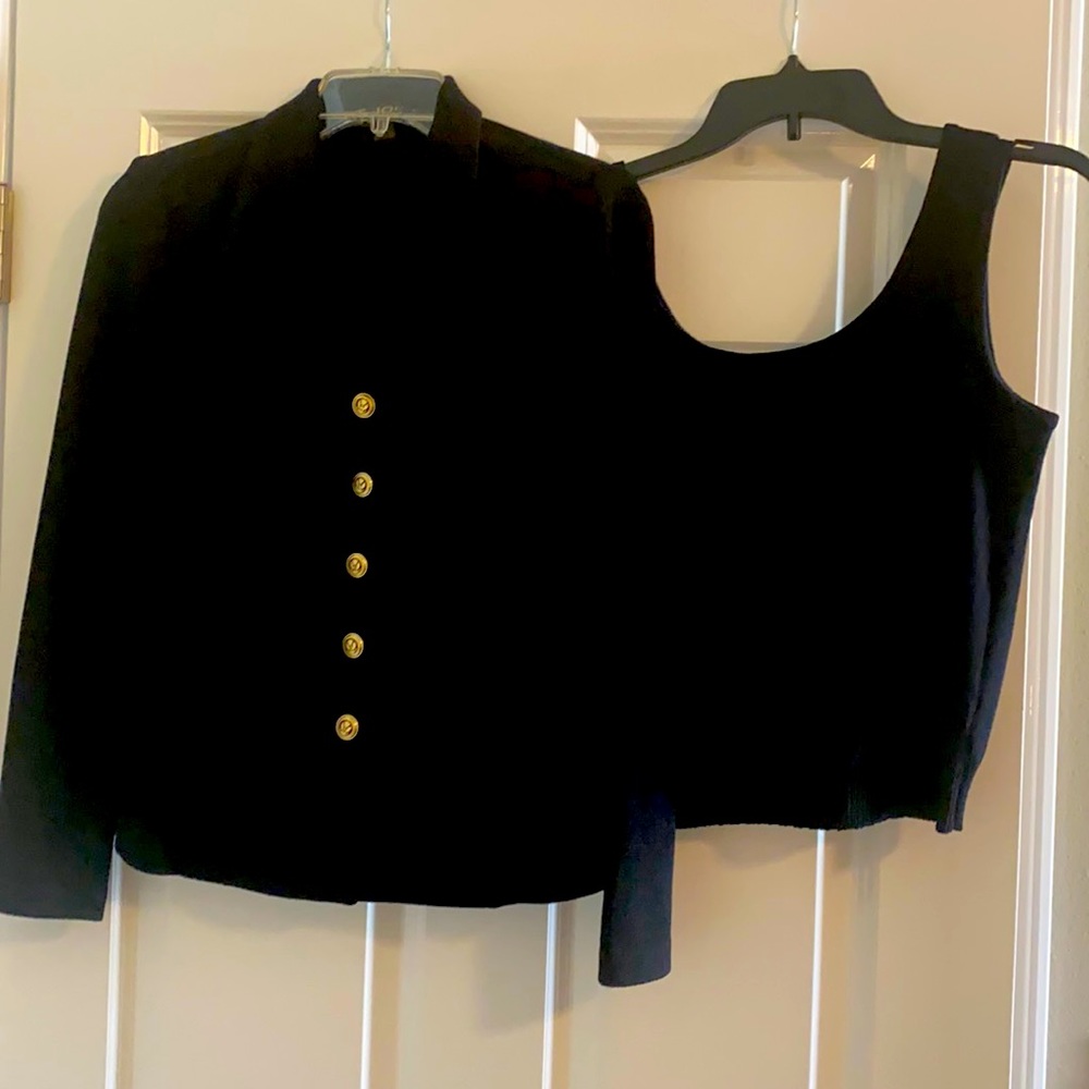 Black St. John Knit Jacket and Matching shell